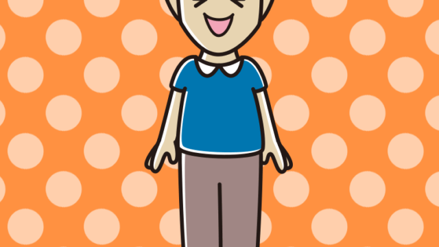 笑う男性のイラスト【色、背景あり】PNG