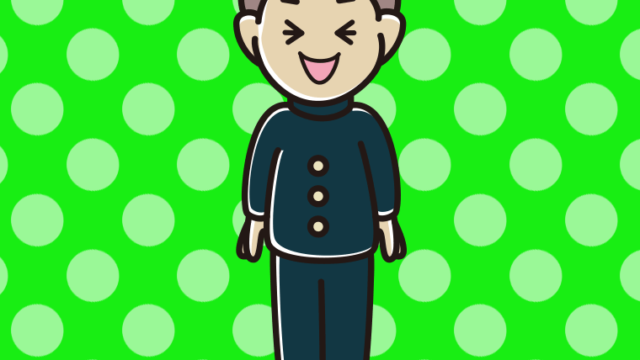 笑う男子中学生のイラスト【色、背景あり】PNG