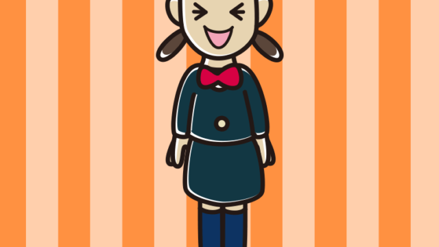 笑う女子中学生のイラスト【色、背景あり】PNG