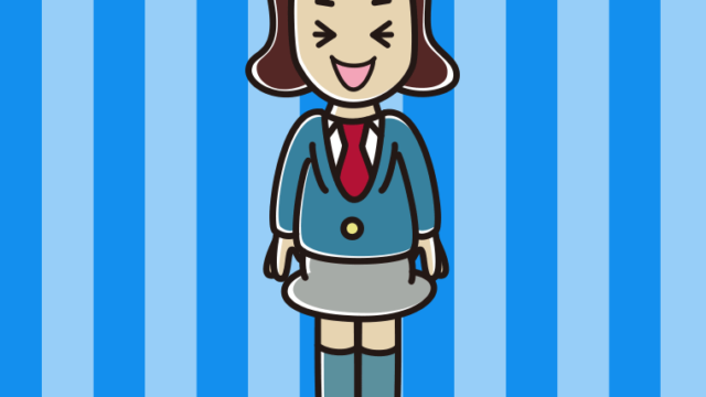 笑う女子高校生のイラスト【色、背景あり】PNG