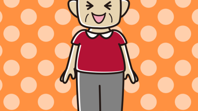 笑うおじさんのイラスト【色、背景あり】PNG