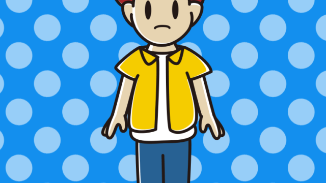 困る男子大学生のイラスト【色、背景あり】PNG