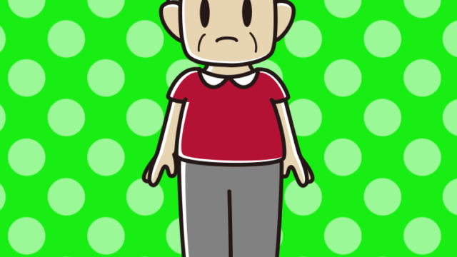 困るおじさんのイラスト【色、背景あり】PNG