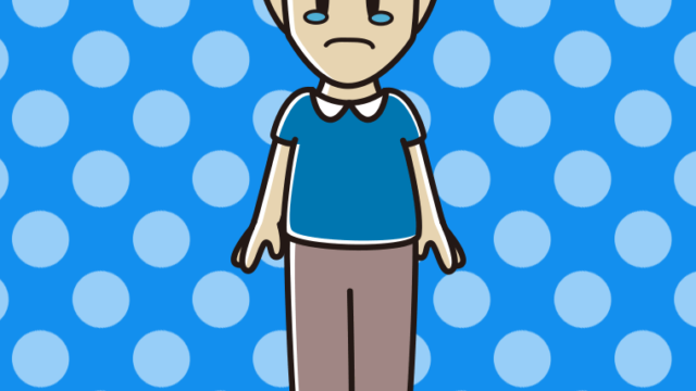 泣く男性のイラスト【色、背景あり】PNG