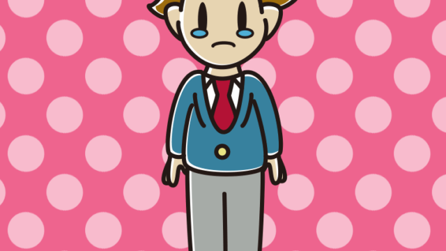 泣く男子高校生のイラスト【色、背景あり】PNG