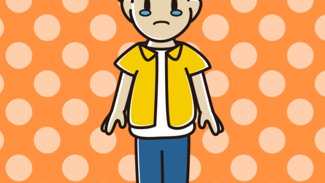 泣く男子大学生のイラスト【色、背景あり】PNG