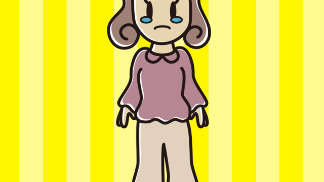 泣く女子大学生のイラスト【色、背景あり】PNG