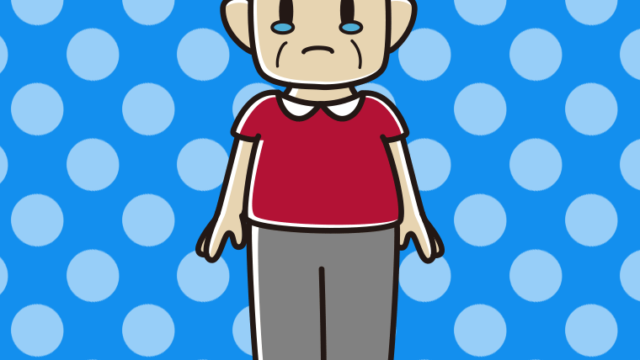 泣くおじさんのイラスト【色、背景あり】PNG