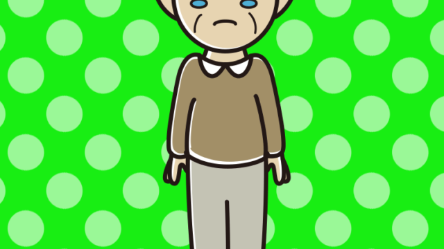 泣くおじいさんのイラスト【色、背景あり】PNG