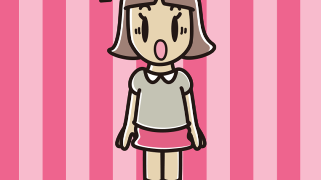 驚いている小学生女子のイラスト【色、背景あり】PNG