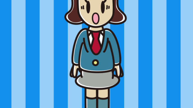 驚いている女子高校生のイラスト【色、背景あり】PNG