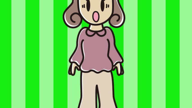 驚いている女子大学生のイラスト【色、背景あり】PNG