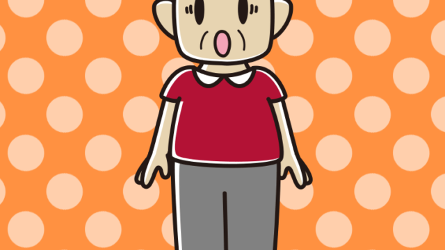 驚いているおじさんのイラスト【色、背景あり】PNG