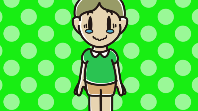 ジーンとする小学生男子のイラスト【色、背景あり】PNG