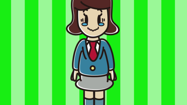 ジーンとする女子高校生のイラスト【色、背景あり】PNG