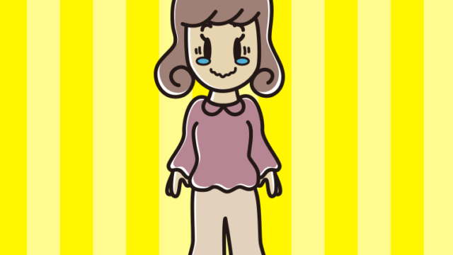 ジーンとする女子大学生のイラスト【色、背景あり】PNG