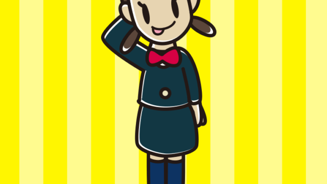 テヘヘな女子中学生のイラスト【色、背景あり】PNG