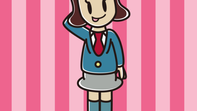 テヘヘな女子高校生のイラスト【色、背景あり】PNG