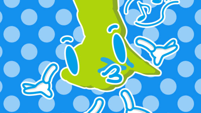 口笛を吹く茨城ちゃんのイラスト【色、背景あり】PNG