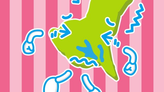 ブルブル震える茨城ちゃんのイラスト【色、背景あり】PNG