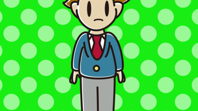 気がつく男子高校生のイラスト【色、背景あり】PNG