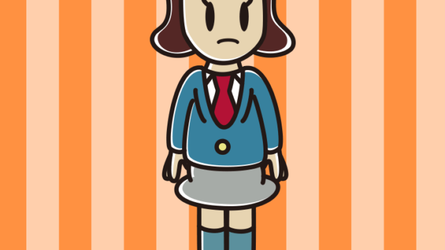 気がつく女子高校生のイラスト【色、背景あり】PNG