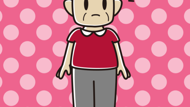 気がつくおじさんのイラスト【色、背景あり】PNG