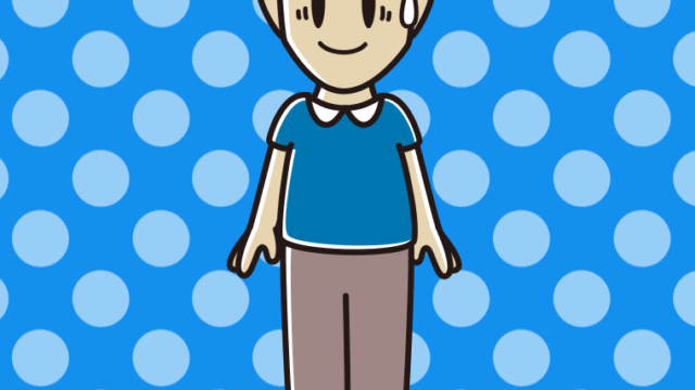 困惑する男性のイラスト【色、背景あり】PNG