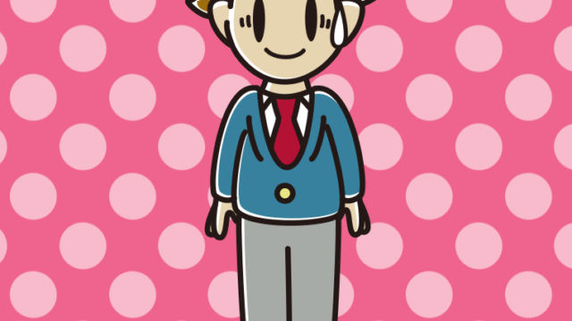 困惑する男子高校生のイラスト【色、背景あり】PNG