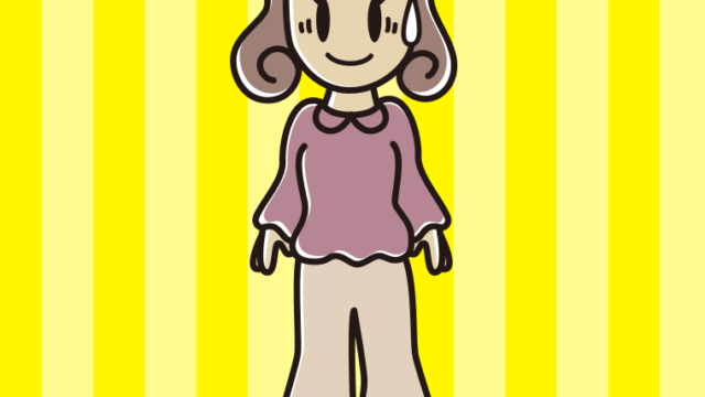 困惑する女子大学生のイラスト【色、背景あり】PNG