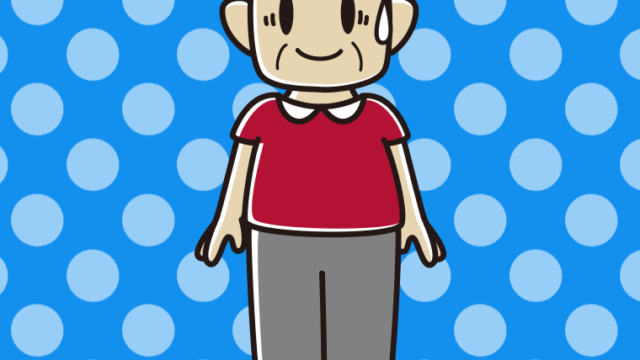 困惑するおじさんのイラスト【色、背景あり】PNG