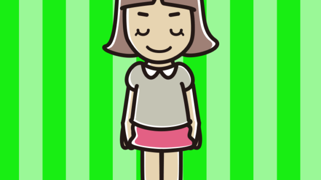 お辞儀する小学生女子のイラスト【色、背景あり】PNG
