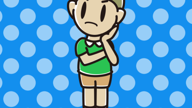 考えている小学生男子のイラスト【色、背景あり】PNG