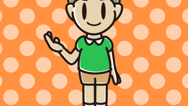 案内する小学生男子のイラスト【色、背景あり】PNG