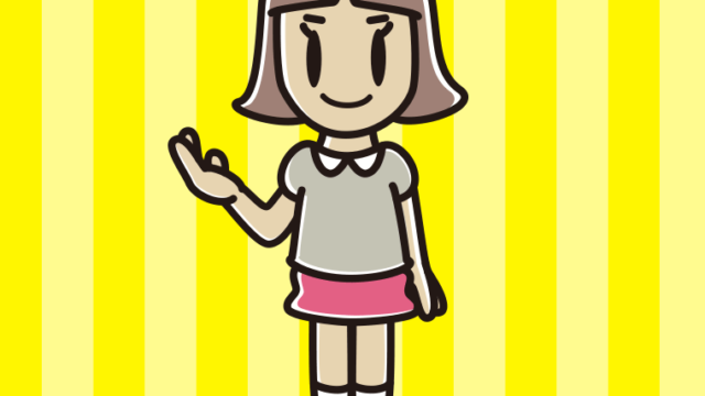 案内する小学生女子のイラスト【色、背景あり】PNG