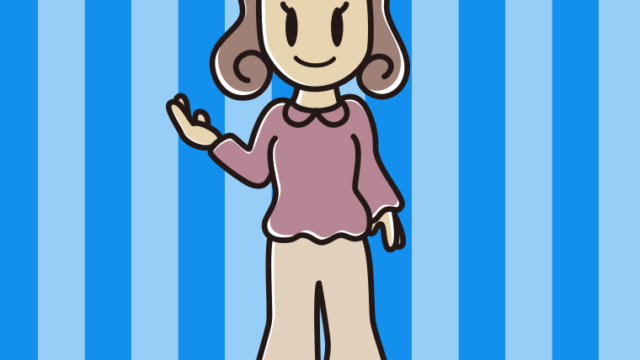 案内する女子大学生のイラスト【色、背景あり】PNG