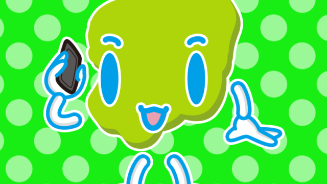 スマホで電話する栃木ちゃんのイラスト【色、背景あり】PNG