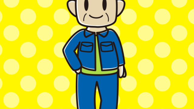 デニムオンデニムのおじさんのイラスト【色、背景あり】PNG