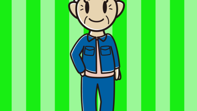 デニムオンデニムのおばあさんのイラスト【色、背景あり】PNG