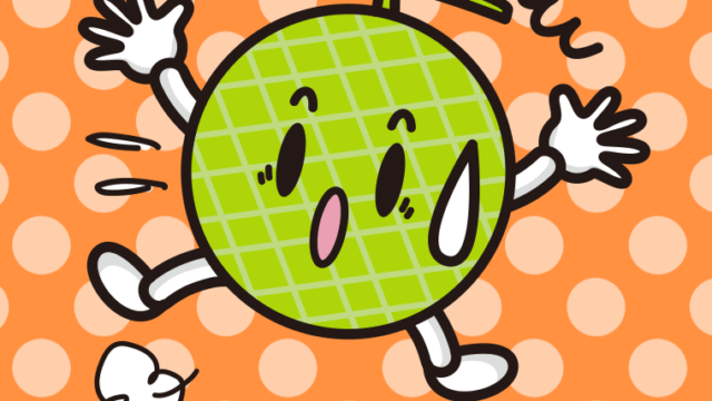 驚くメロンちゃんのイラスト【色、背景あり】PNG