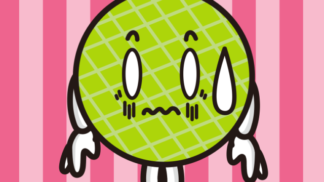 ショックを受けるメロンちゃんのイラスト【色、背景あり】PNG