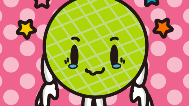 ジーンとするメロンちゃんのイラスト【色、背景あり】PNG