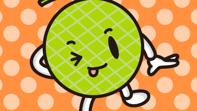 テヘヘなメロンちゃんのイラスト【色、背景あり】PNG