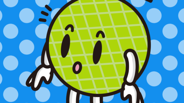 何かに気付くメロンちゃんのイラスト【色、背景あり】PNG