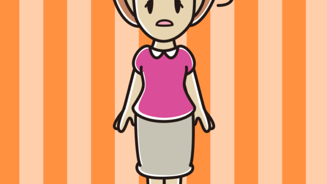 ぼーっとする女性のイラスト【色、背景あり】PNG