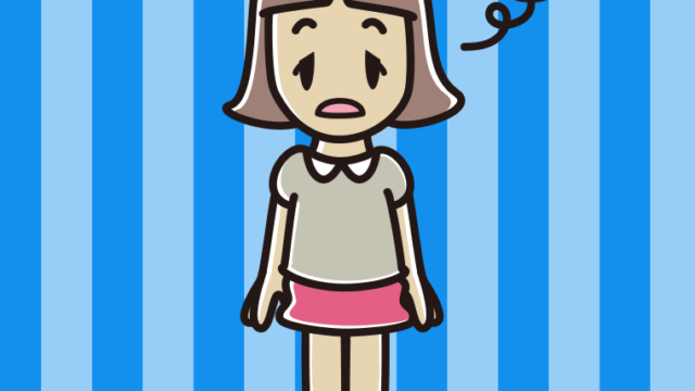 ぼーっとする小学生女子のイラスト【色、背景あり】PNG