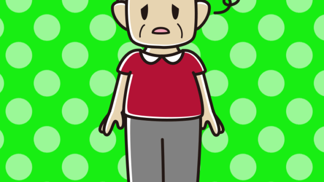 ぼーっとするおじさんのイラスト【色、背景あり】PNG