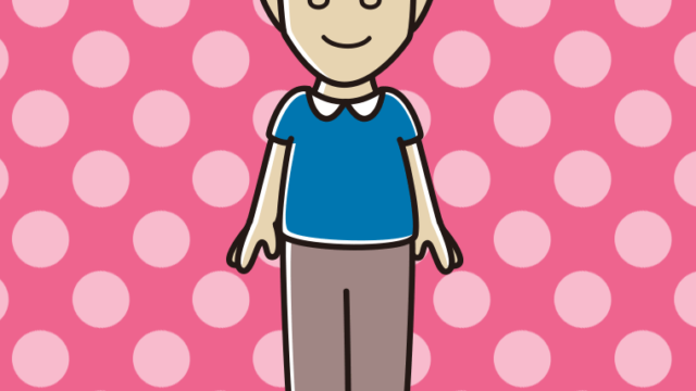 目を閉じる男性のイラスト【色、背景あり】PNG