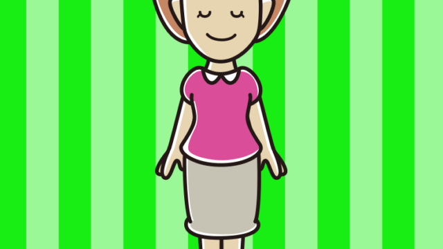 目を閉じる女性のイラスト【色、背景あり】PNG