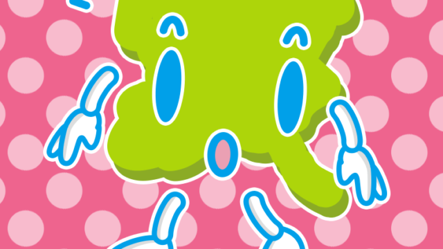 何かに気付く群馬ちゃんのイラスト【色、背景あり】PNG